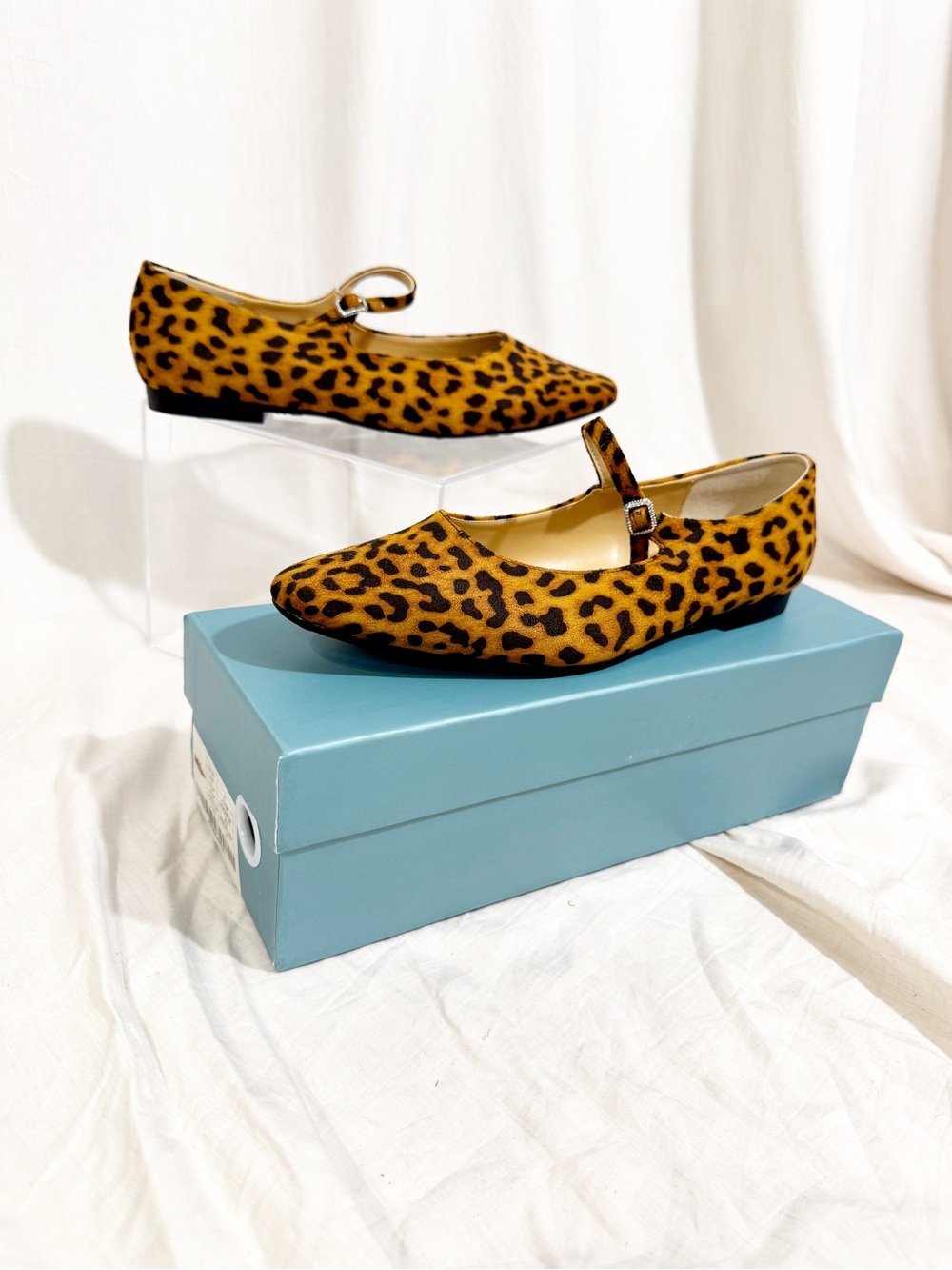 C. Paravano leopard print Mary Jane ballet flats, size EU 38.5/US 8.5